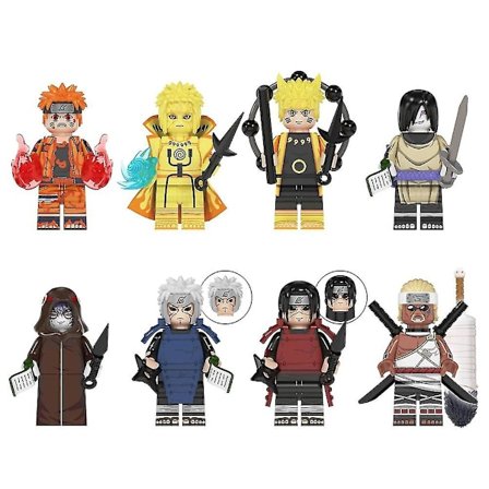 8 stk Anime Naruto Mini Action Figur Leke, Byggeklosser Leke Samlesett For Fest Favorer, Fans Gi Db