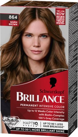 Schwarzkopf Brillance 864 Warm Brown (W) 864 Warm Brown, Hår, Hårfarve, Permanent Hårfarve