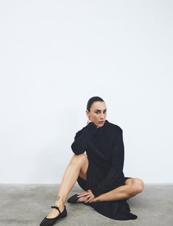 Bianco Fall Rhinestone Bow Ballerina #M - Black - 37