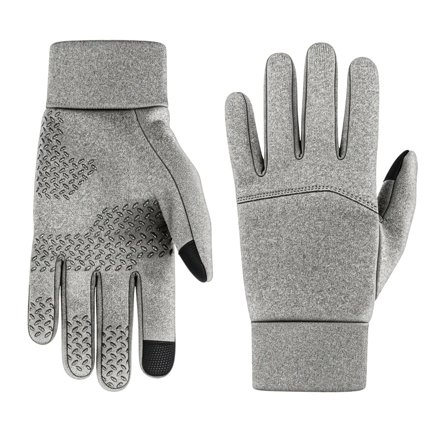 Lysegrå sportshansker med med berøringsskjermgrep for menn - Berøringsskjerm Hansker