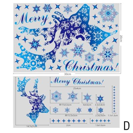 1 Set Avtagbara Snöflingor Dekaler Jul Fönster Klistermärken Deco