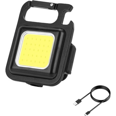 Avainperän LED-taskulamppu, USB-ladattava pieni COB-monitoimityövalo