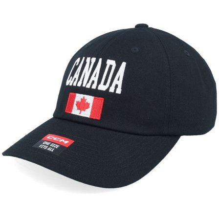 CCM - Svart unconstructed Keps - Flag Cap Team Canada Ad Black Dad Cap @ Hatstore
