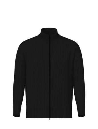 Slhdry Ls Knit Relaxed Full Zip Black Selected Homme