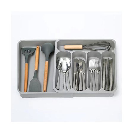 Laajennettava Lusikkalaatikkojärjestäjä, Astianjärjestäjä Keittiön Laatikoihin, Säädettävä Hopea-astioille