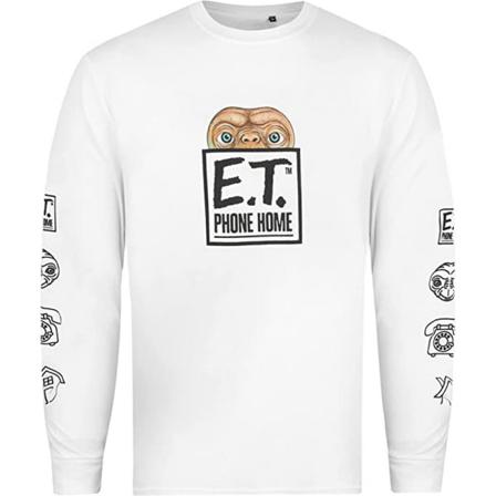 E.t Mens Symbols Långärmad T-shirt M Vit/svart
