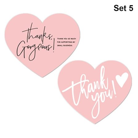 60 STK takkekort Hjerteform karton SÆT 5 SÆT 5