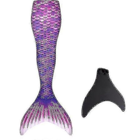 Slitesterk havfruehale for barn til svømming, Monofin inkludert (lilla, voksen M)