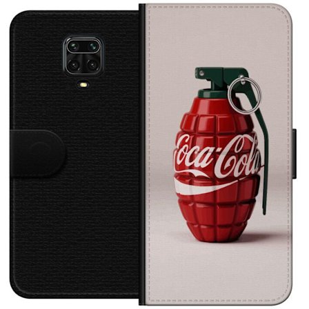 Kompatibel Tegnebogsetui til Xiaomi Xiaomi Redmi Note 9S Kunstnerisk illustration af Coca Cola granatæble i rødt og grønt, pop art inspireret motiv