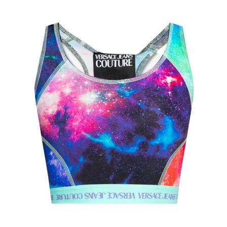 Versace Jeans Couture Patterned sports top , Blauw , Dames , Maat: S