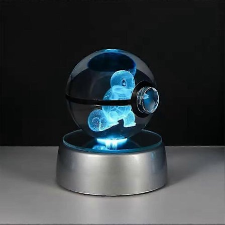 Samlerobjekt Pokmon Krystalkugle Ornament Anime Fan Gave med farverig Lampestand Perfekt Gave til alle Pokmon-entusiaster