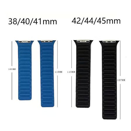 Magnetisk läderlänkband för IOS Watch Series, 38/40/41 mm (kanariegul)