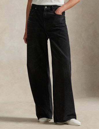 Polo Ralph Lauren Relaxed Wide-Leg Jean - Black - 31