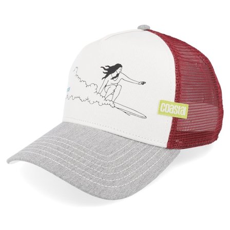 Coastal - White - trucker - Cap - New Line Red/White/Grey A-Frame Trucker - Hatstore