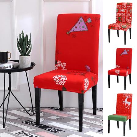 Julstolsöverdrag Cover , tvättbar, stretchig cover Elk