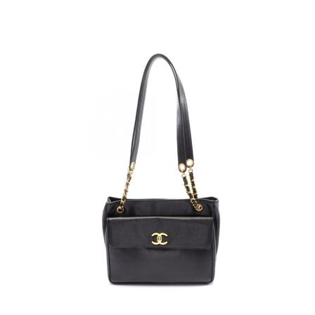 Chanel Vintage Pre-owned Shoulder Väska svart, Dam Vintage Väskor, Dam, Storlek: ONE SIZE