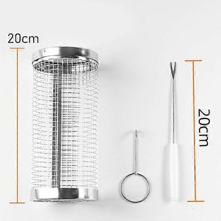 Automatiske Vendende Grill Udendørs Griller med 10 BBQ Klistermærker Rustfrit Stål Justerbar Bredde BBQ Hylde 10 Huller Spyd Rulleværktøj - WELLNGS