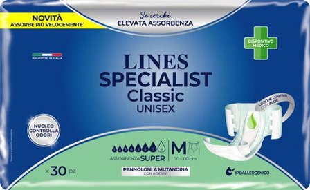 Lines Specialist Classic Pannoloni Mutandina Unisex Super Taglia