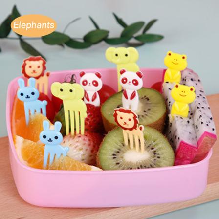 Mini Kids Animal Farm Fruit Fork Sarjakuva Välipalakakku Jälkiruoka Fr C:10pcs