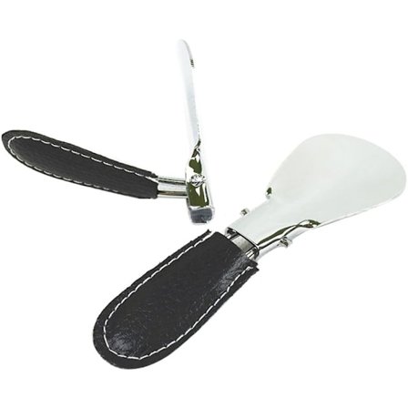 2 stk. skohorn i metall, sammenleggbart skohorn i stål 12 cm - Bærbar for reisebruk