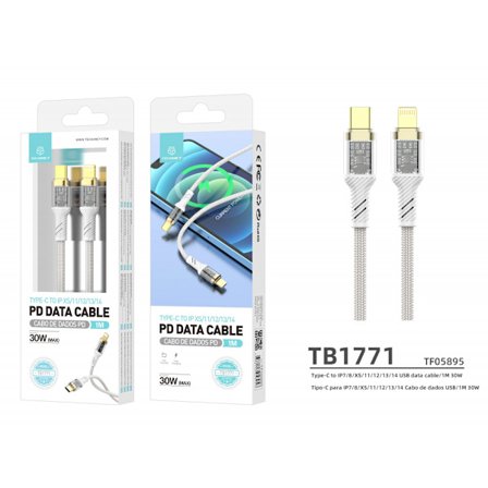 USB-C till Lightning-kabel för Apple iPhone - Snabbladdning, Vit 1M