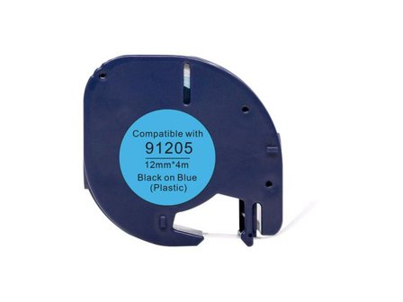 Tape Plast 12mmx4m svart på blå - Lyreco - Kontorsmaskiner - Märkmaskiner och tape - Tape - Dymo LetraTag