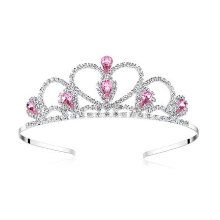 Rosa Edelstener Tiara Perfekt for Små og Store Prinsesser