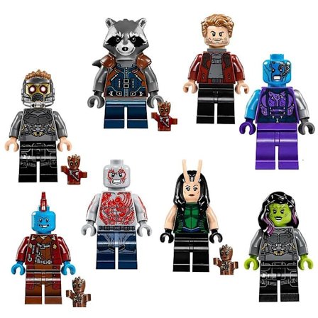 Guardians of the Galaxy Star Hero Minifigurer Legetøjssæt: 8 stk. Samlerobjekt Anime Wars Hero Mini Figur Yondu Drax Byggeklods Sæt