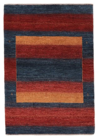 Anudada A Mano Loribaft Fine Alfombra 85X123 Oriental De Lana Negro/Rojo Oscuro Pequeño