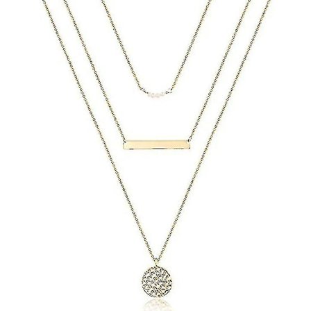 Fint Lager-på-lager Halsband, Multilager Bar Disc Halsband för Kvinnor