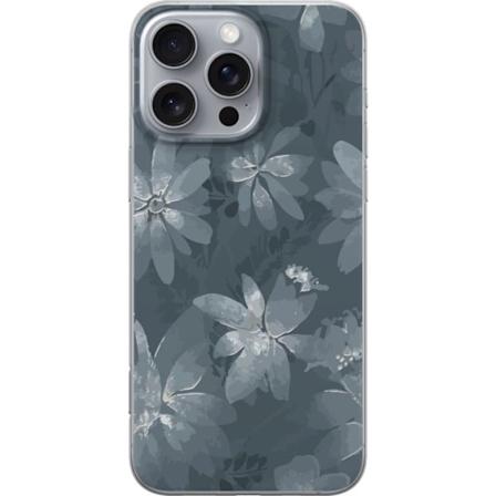 Apple iPhone 16 Pro Max Gjennomsiktig deksel Blomster Grå / B