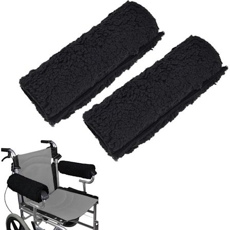 ING Kørestolsarmlænspuder - to kørestolsarmlænsbetræk - sort
