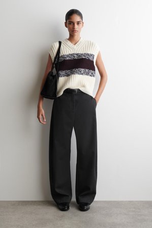 COS Women's Textured Merino Wool V-Neck Vest in White