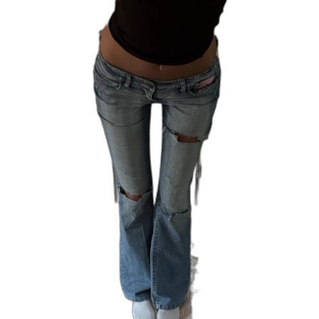 Lågmidjade vintage/retro bootcut jeans