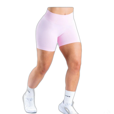 Ljusrosa seamless träningsshorts