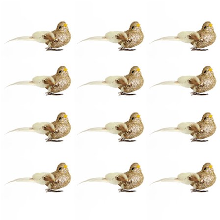 Kunstige Skumfjer Fugle Til Juledekoration, Clip-On Ornamenter Med Dimensionel Appel, Festlige Ornamenter Letvægtsmateriale Til Juletræ