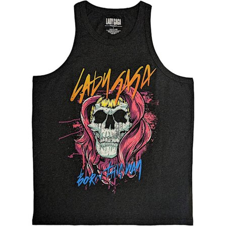 Lady Gaga Unisex Vuxen Born This Way Skull Tank Top L Kolgrå