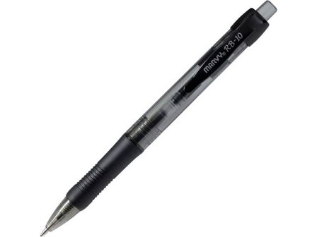 MARVY Kulpenna, RB-10, genomskinligt skaft med grepp, svart bläck - Lyreco - Kontorsmaterial - Pennor - Kulpennor