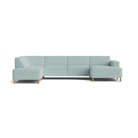 Seam U-sofa, højrevendt - Lincoln Pastel blå - 344x206x78 - Sofa, u-sofa