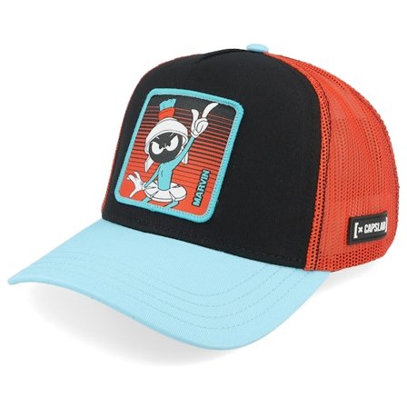 Capslab - Svart trucker Caps - Looney Tunes Martian Burgundy/Black/Blue A-Frame Trucker @ Hatstore