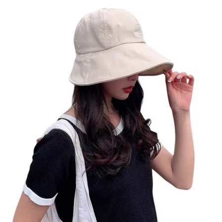 Foldbar Sommerhat til Damer, Dame Solhat med Bred Skygge, Hestehaledesign, UV-beskyttelse