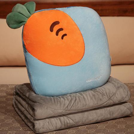 Förtjockad tecknad kuddfilt Luftkonditioneringsfilt för dubbla användningsområden Kudde tupplursfilt Två-i-ett kuddfilt Carrot 30cm quilt 100 * 150cm