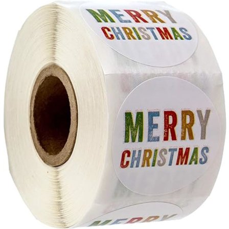 God Jul-klistermärken / 500 flerfärgade juleletiketter