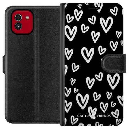 Kompatibelt Lommeboketui til Samsung Samsung Galaxy A03 Cactus and Friends - Handdrawn Love Chaos