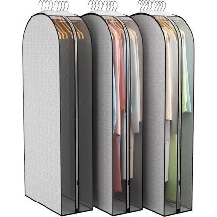 3-pakning med klesposer med glidelås for oppbevaring i skapet, 50 tommer lang