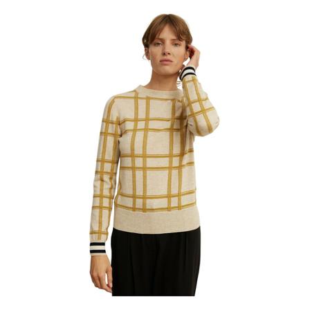Rue Blanche, Bicol Pull 22a Knitwear Beige, Dames, Maat:S