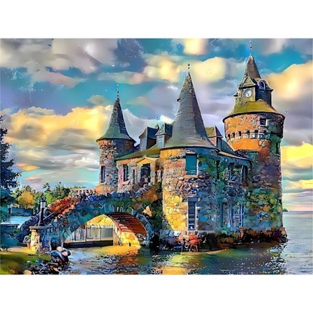 (30x40cm) Slott Diamantmålning Kit, 5D Diamantmålning Kit för