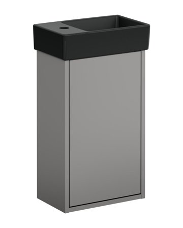 Gustavsberg Artic Small GB71ACVC34TL38R Kommodpaket askgrå/mattsvart, 36 cm, höger Askgrå/mattsvart, Badrum