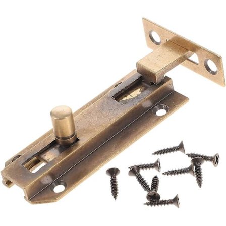 Rent Kobber Skabsdør Lås Messing Planbolt Indvendig Dørlåse Lås Skjult Sikkerhedsdørlås Dobbeltdør Planbolt Skærmdør Lås Dør