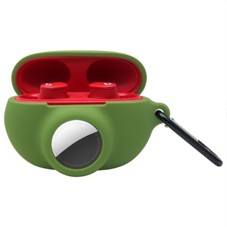 2-i-1 beskyttelsesetui i silikone til Beats Studio Buds / AirTags - Mørkegrøn